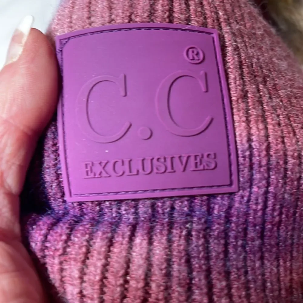 C.C Exclusive Women Tie Dye Pom Pom Beanie Hat.